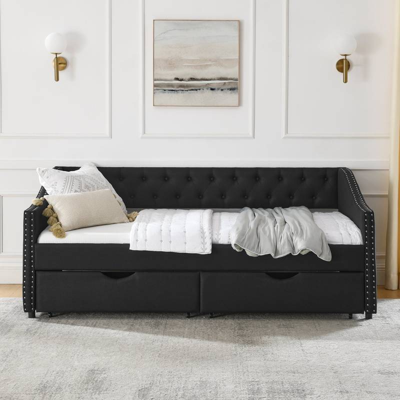Cozy Twin Daybed with Stylish Drawers