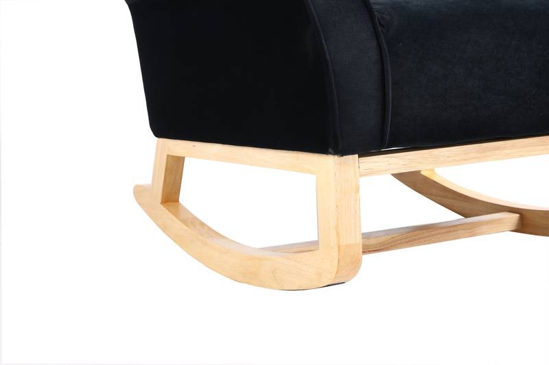Velvet Mid-Century Rocker Chair
