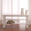 Chic White Wooden Shoe Bench