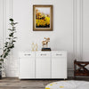 Chic White Three-Door Side Table