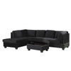 Chic Reversible Sectional Sofa with Storage Ottoman