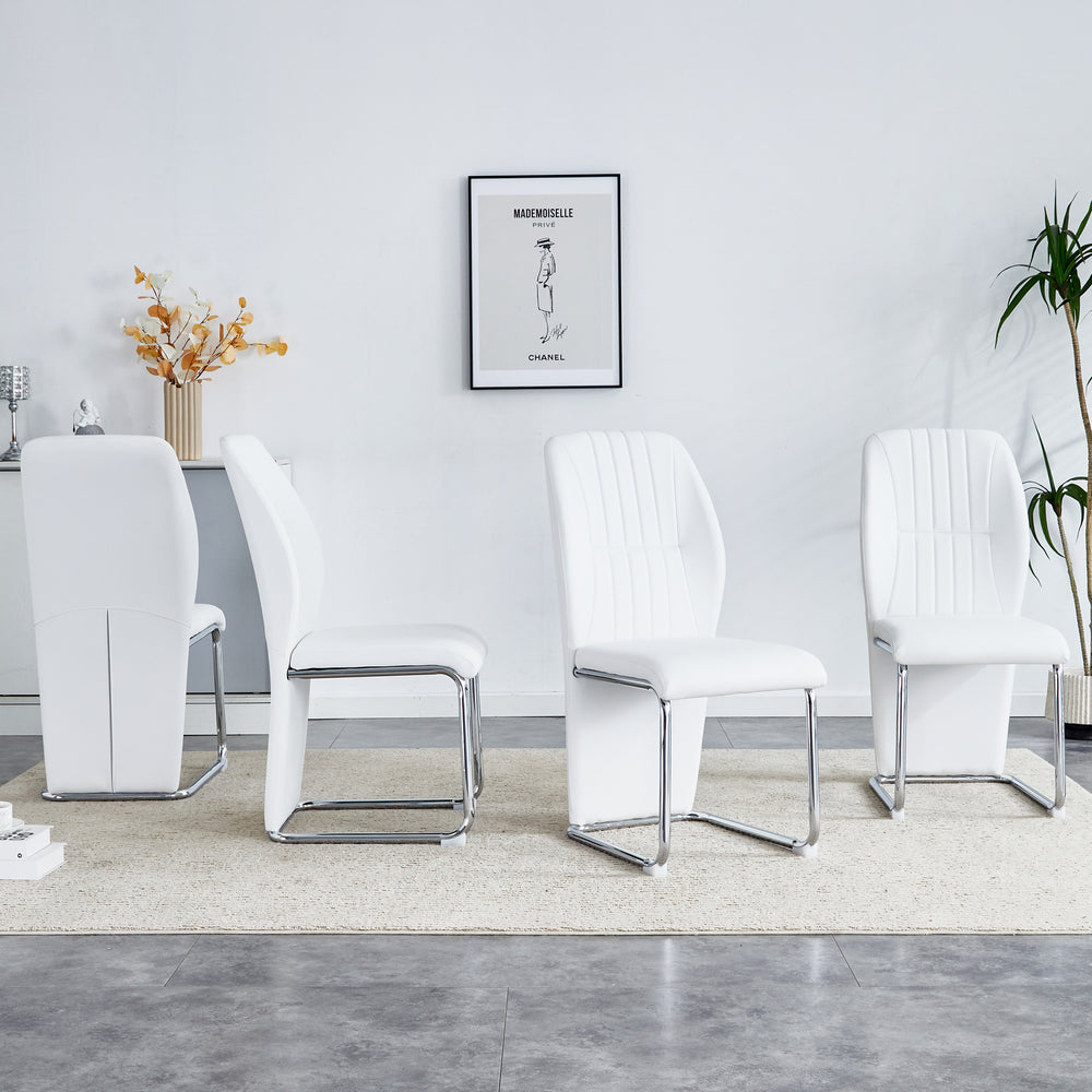 Chic White Dining Chair Set