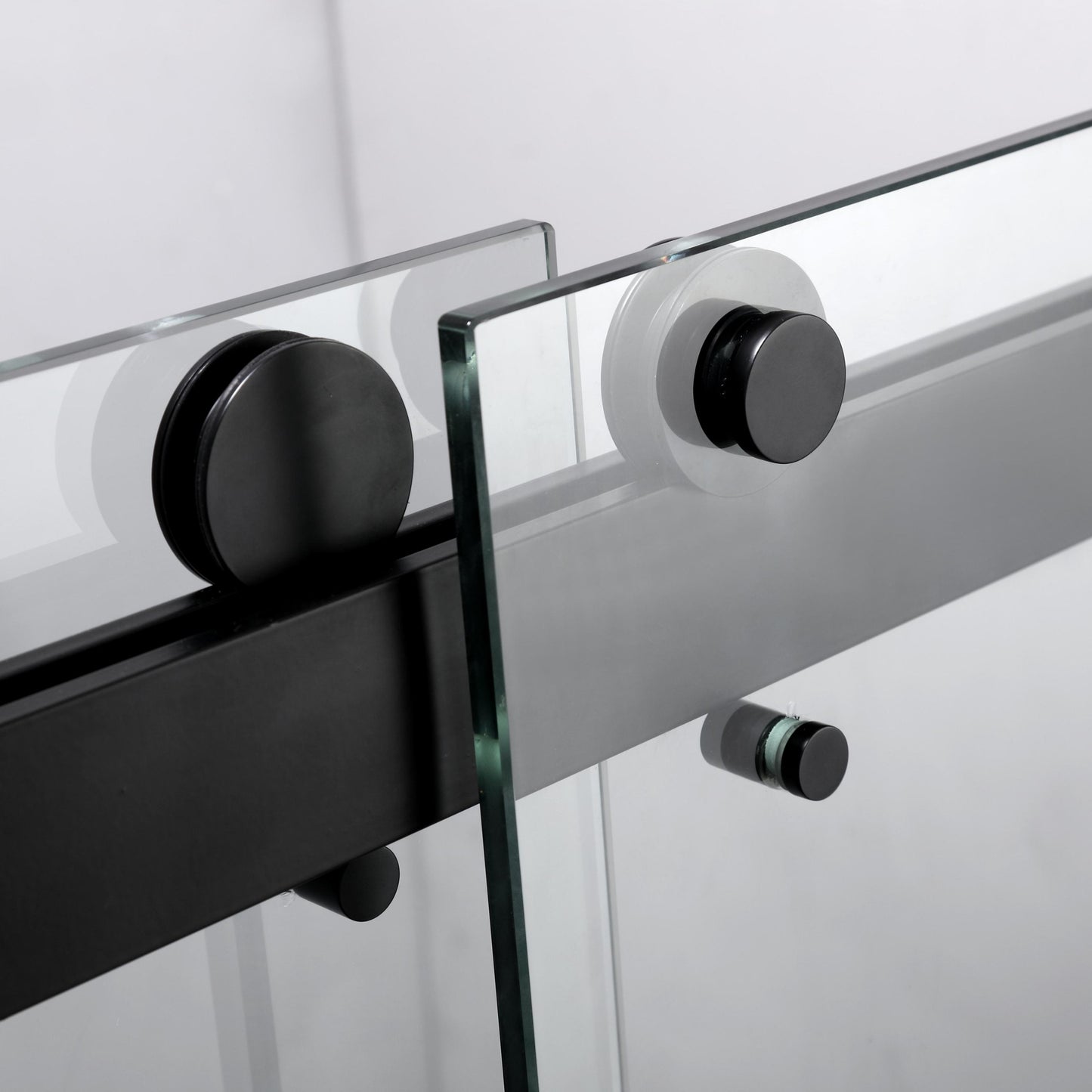 Sleek Black Frameless Sliding Shower Doors