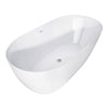 Sleek White Freestanding Soaking Tub with Pop-Up Drain