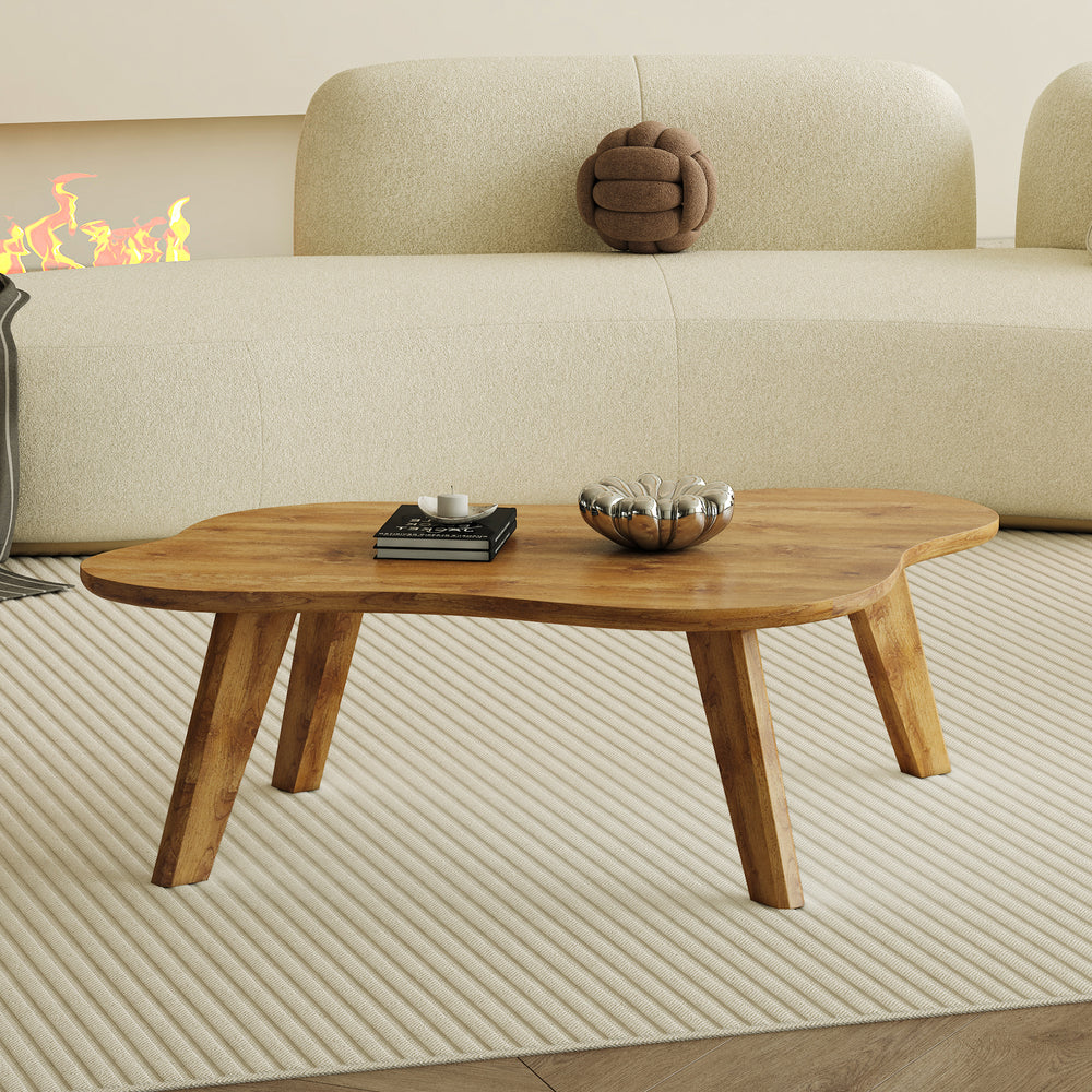 Cloudy Hills Table: A Stylish Solid Wood Desk for Dining and Gaming