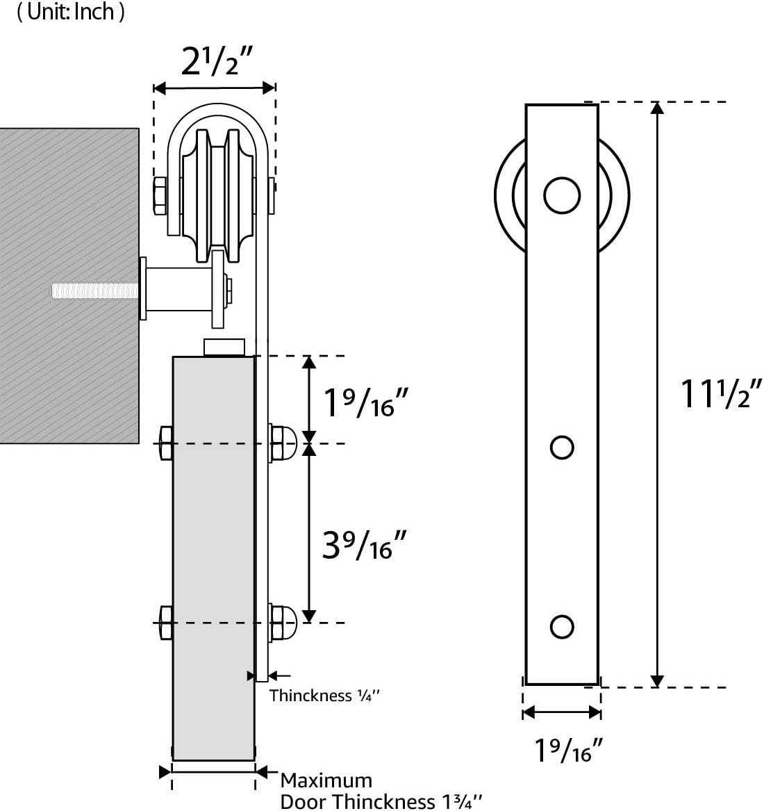 Smooth Slide Barn Door Kit - Heavy Duty & Easy Install