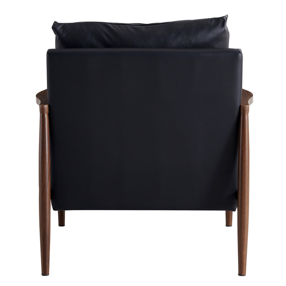 Chic Black Leather Accent Chair