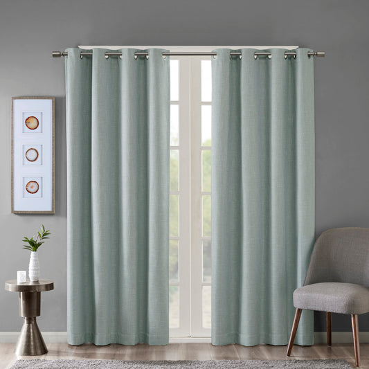 Chic Heathered Blackout Grommet Curtain Panel