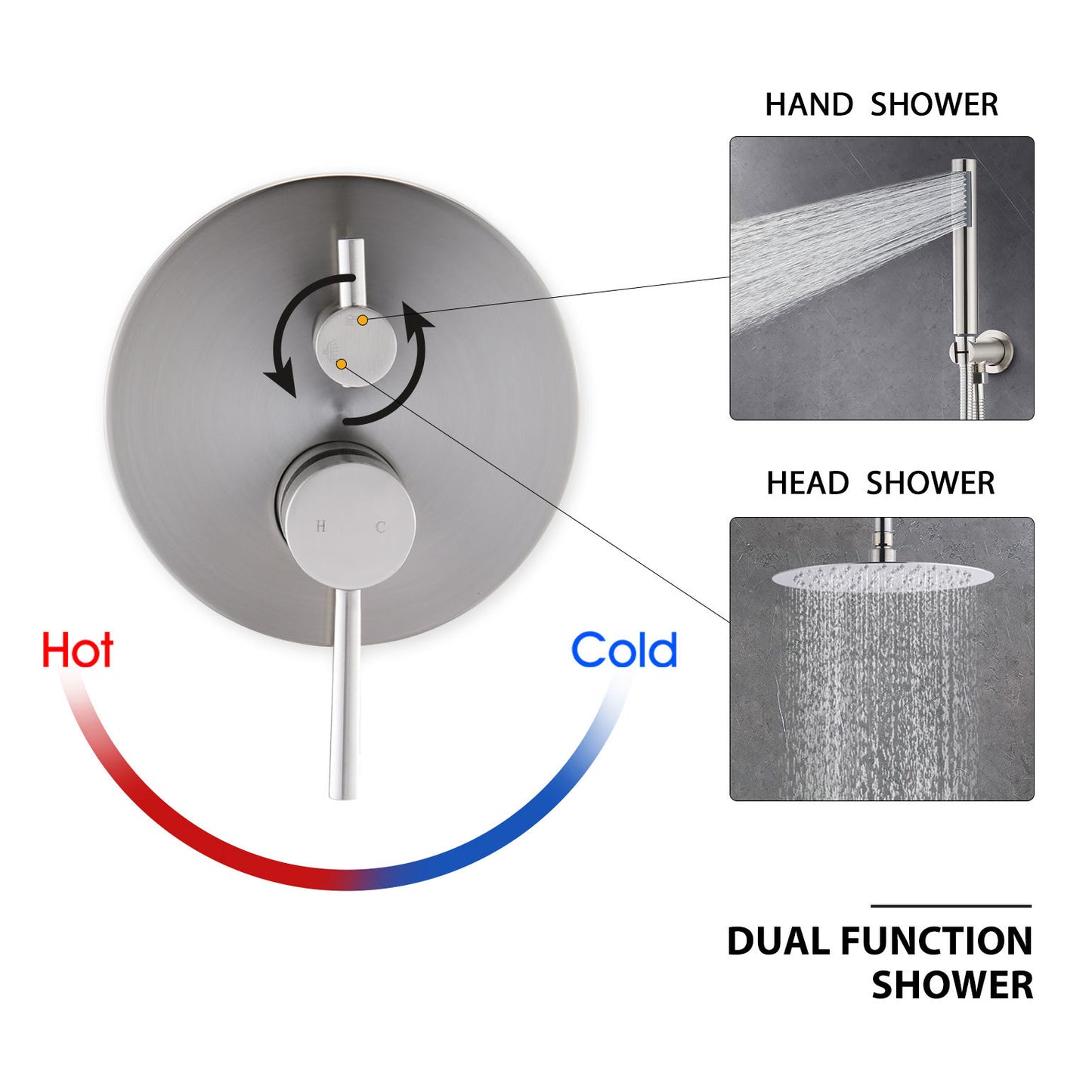 Brushed Nickel Dome Shower Combo