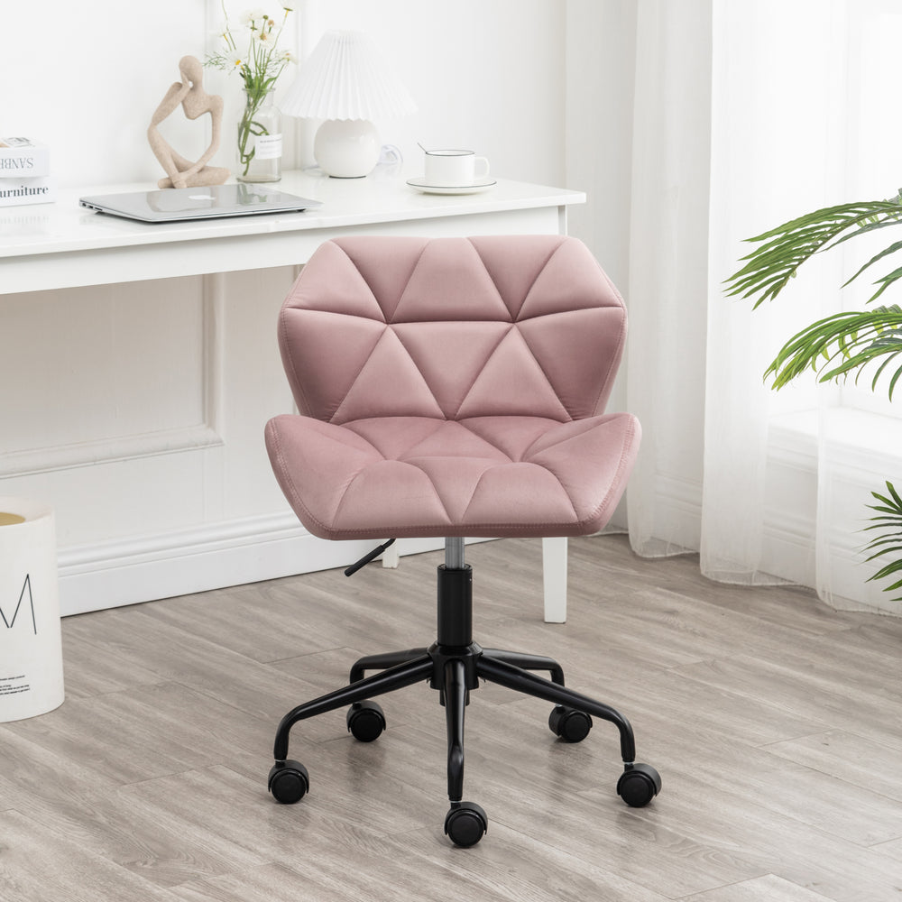 Mauve Diamond Tufted Swivel Chair