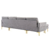 Cozy L-Shaped Sectional Sofa with Movable Ottoman - Light Grey