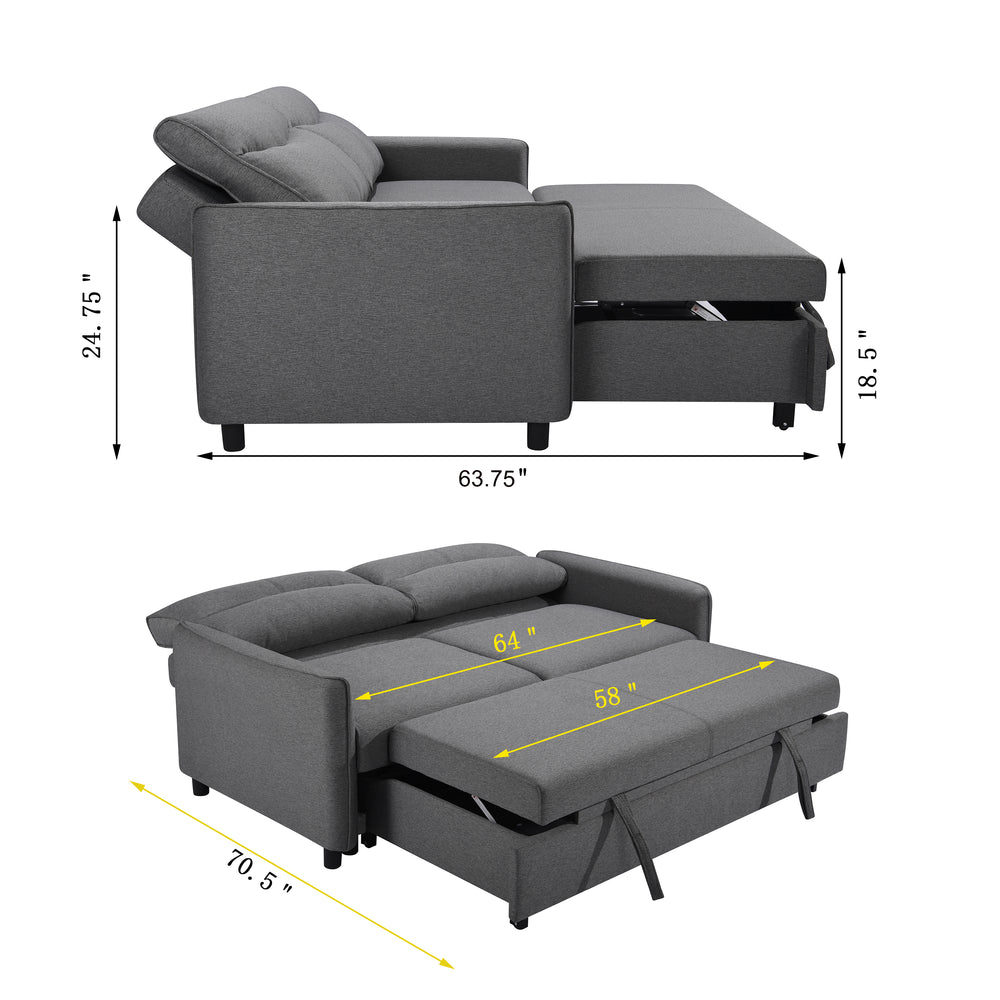 Versatile Grey Sleeper Sofa Loveseat