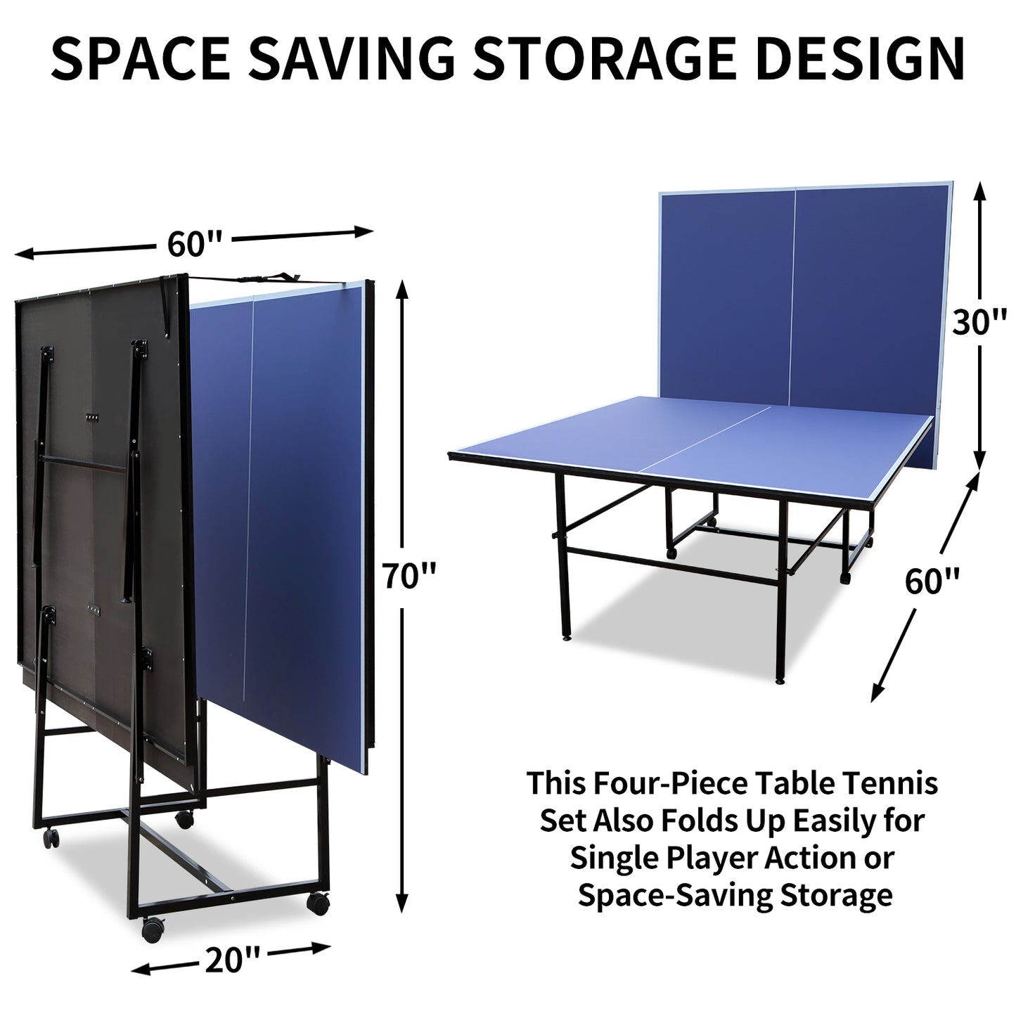 Easy Play Portable Ping Pong Table Set