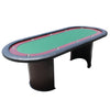 Luna Oval Poker Table - Green with Red Racetrack