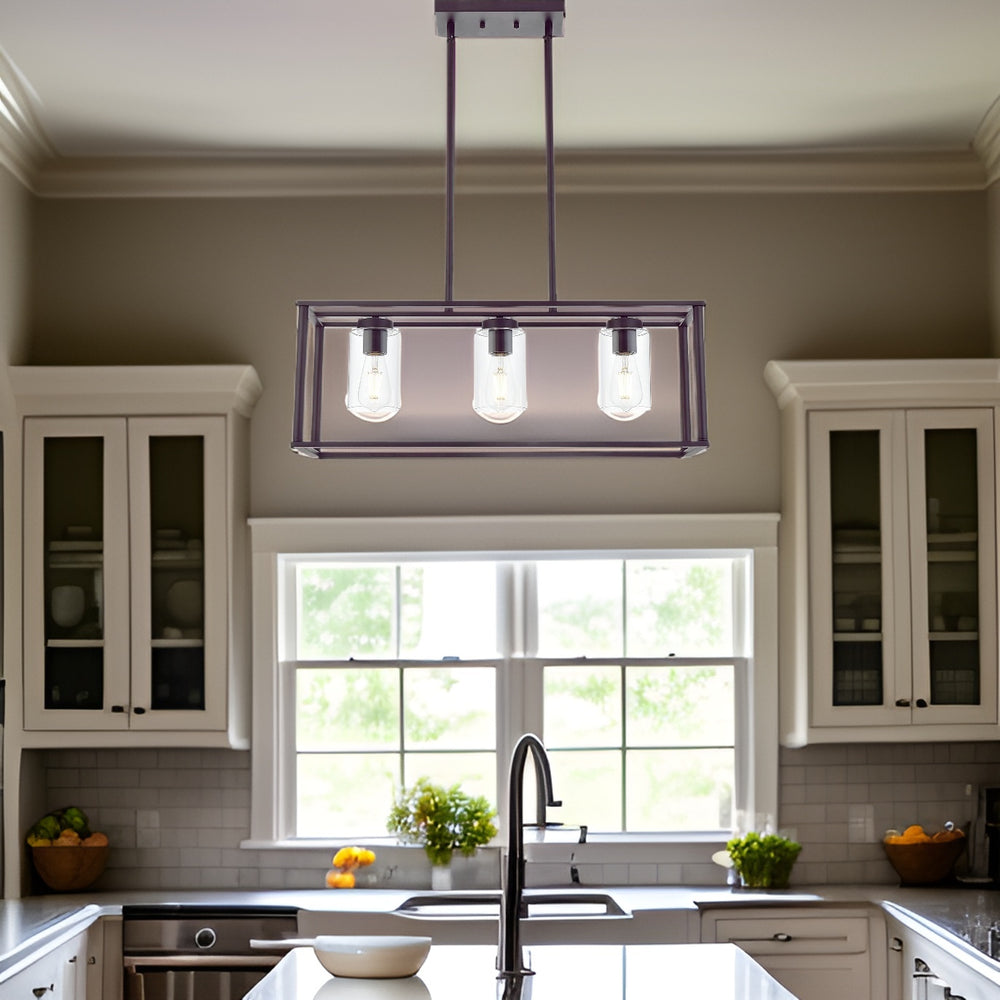 Chic Black Lantern Chandelier for Dining & Kitchen