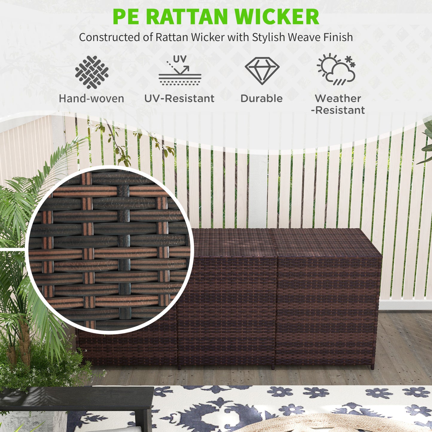 Outsunny Cozy Rattan Storage Chest - Perfect for Patio & Pool!