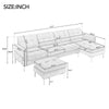 Cozy L-Shaped Sectional Sofa with Movable Ottoman - Light Grey