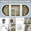 Modern Oval Soaking Tub with Overflow and Pop-Up Drain