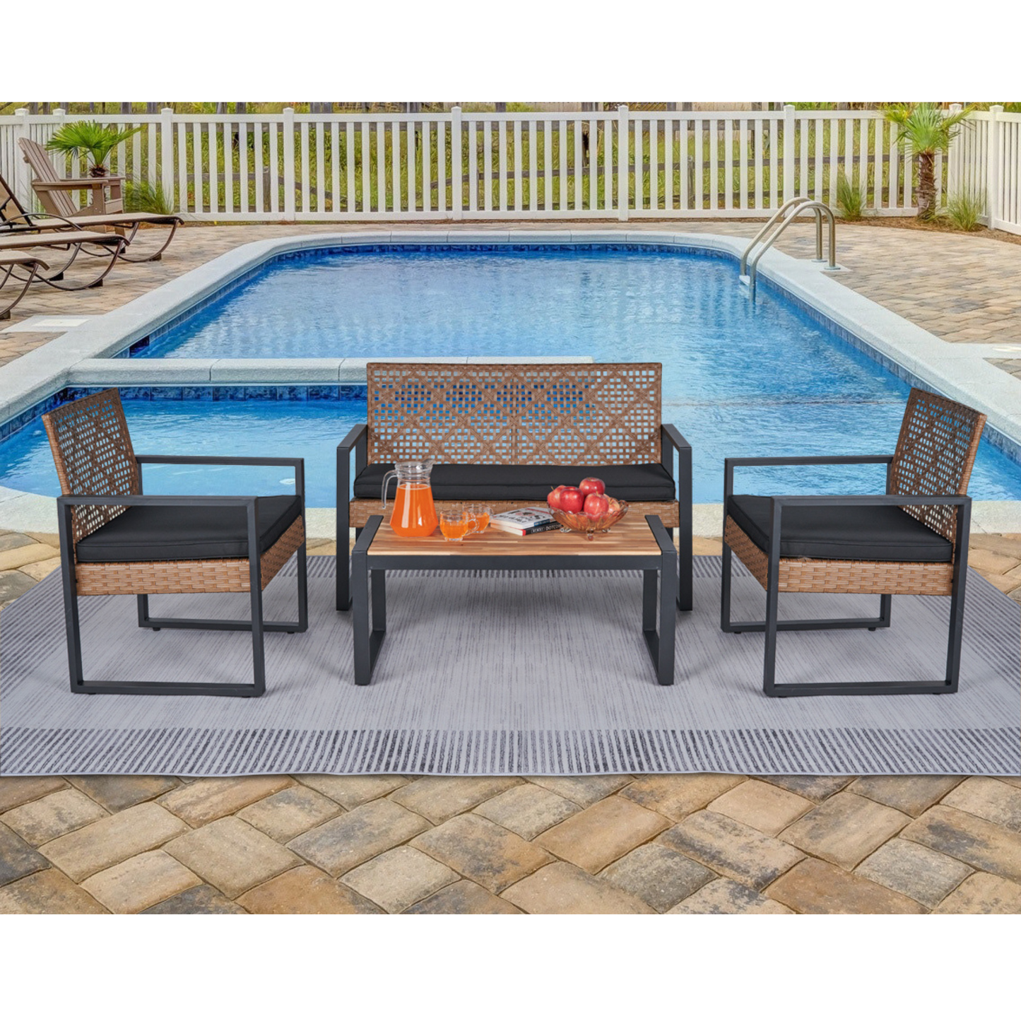 Chic Acacia Patio Set - Modern Outdoor Elegance