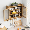 Chic Vintage Glass Wall Cabinet with Towel Holder