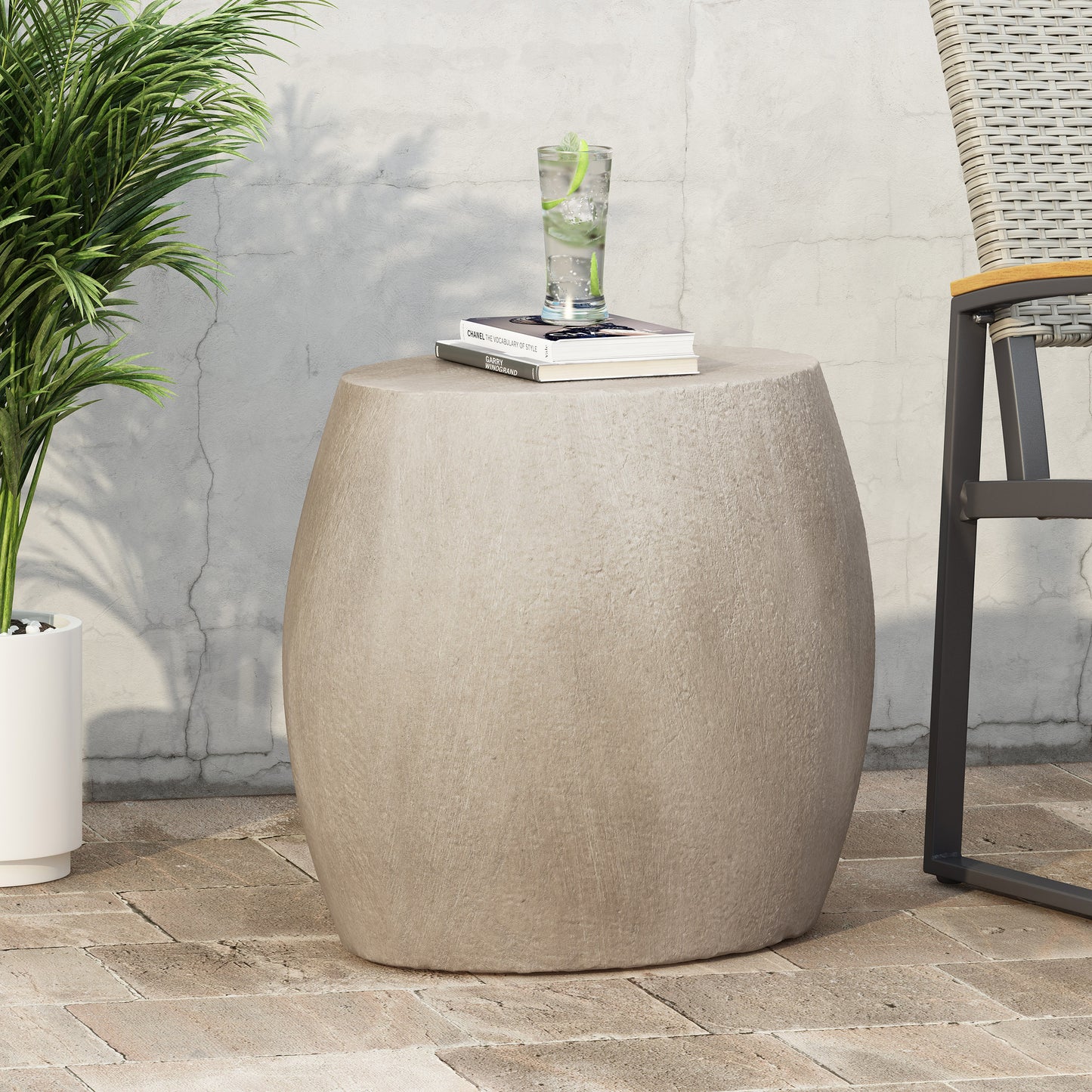 Chic Outdoor Concrete Side Table