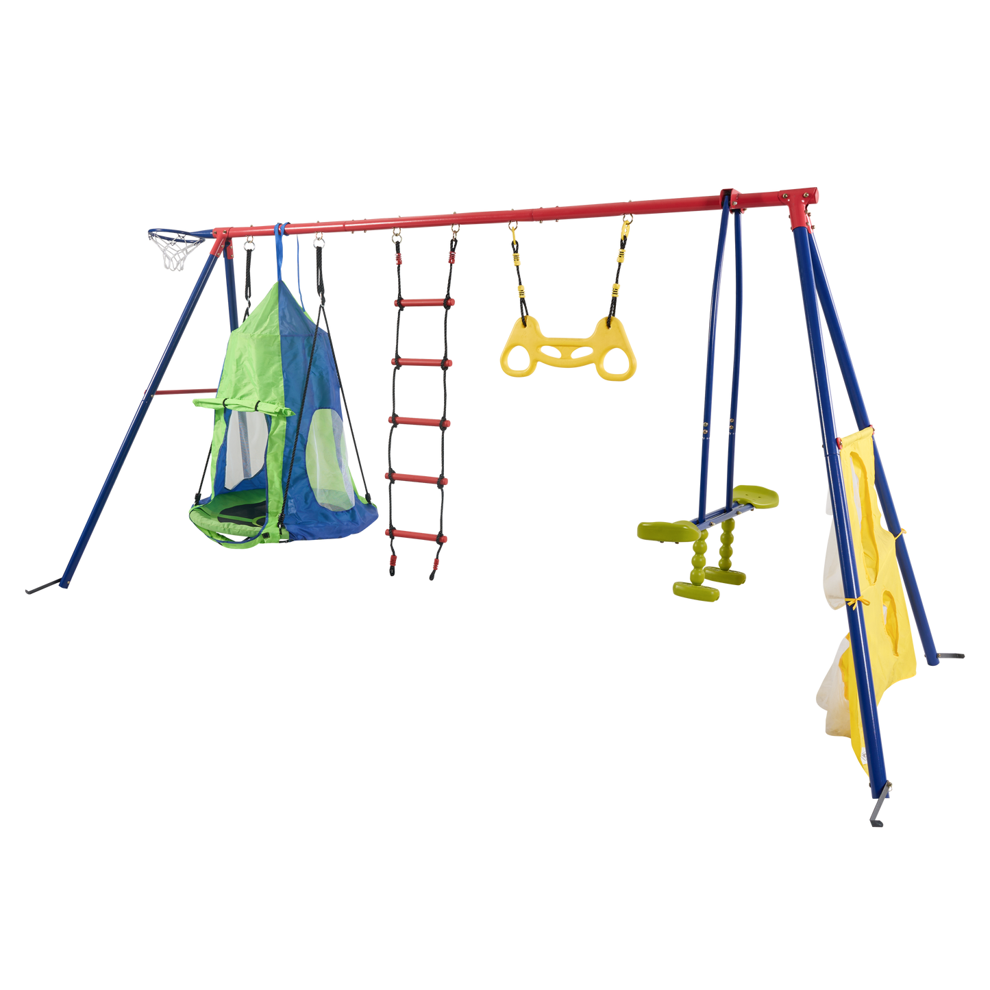 Rainbow Fun Swing Set: Safe Outdoor Adventures for Kids!