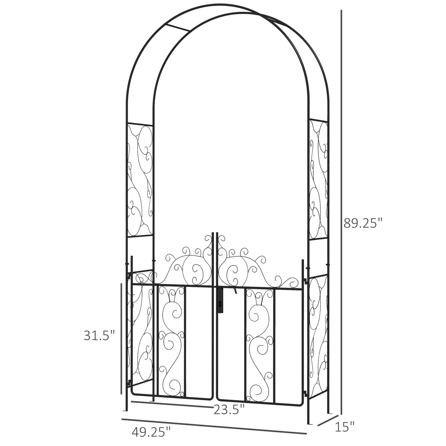 Charming Garden Arch with Gate - Perfect for Climbing Plants & Weddings