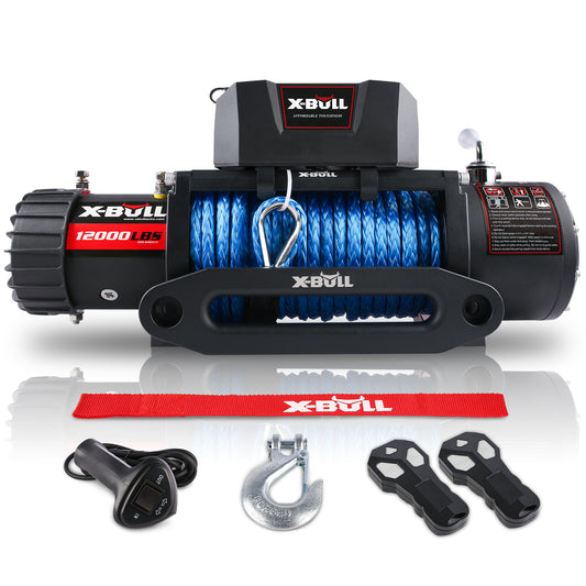 X-BULL Tough Pull Electric Winch with Synthetic Rope for Trucks and SUVs