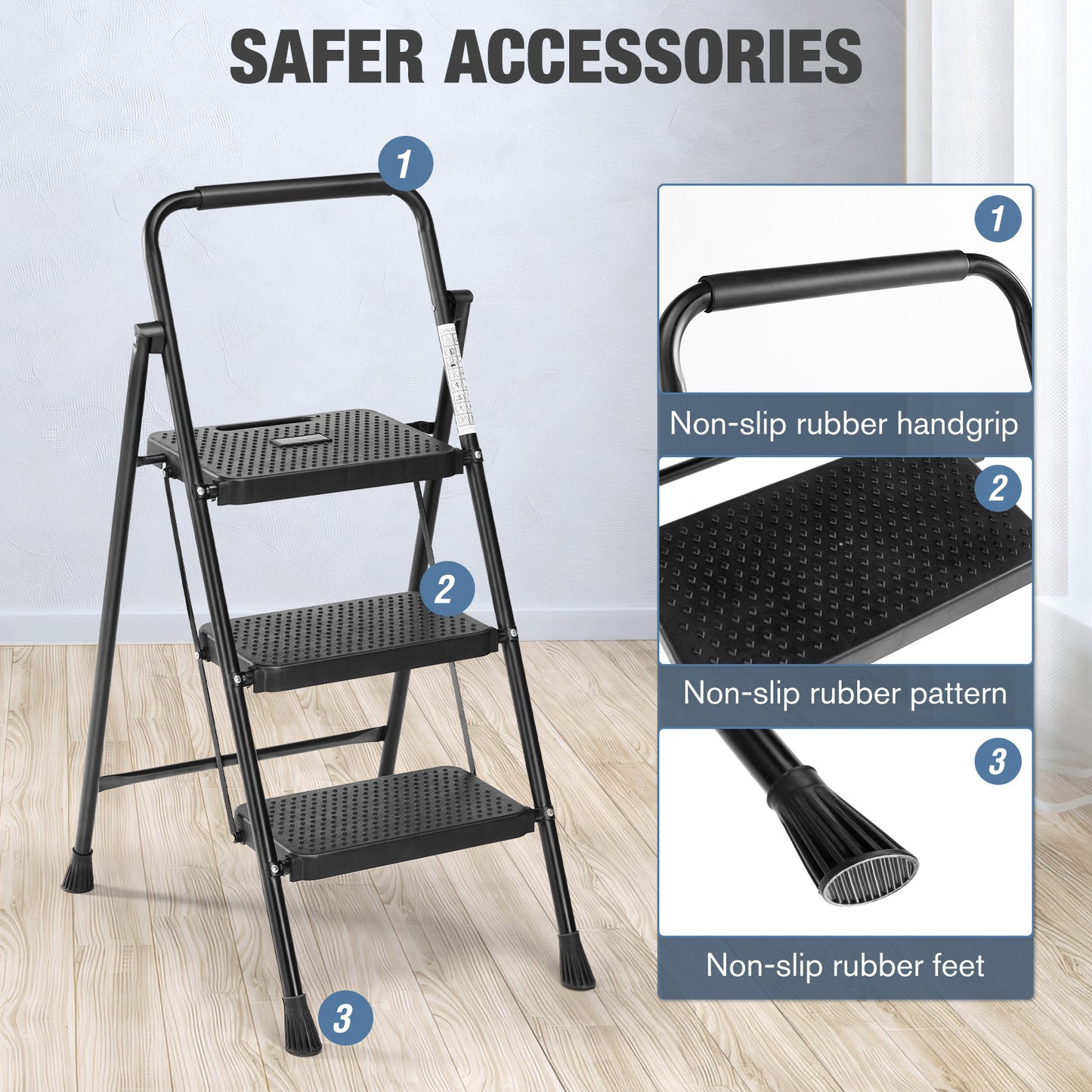 Easy Fold Non-Slip Step Ladder