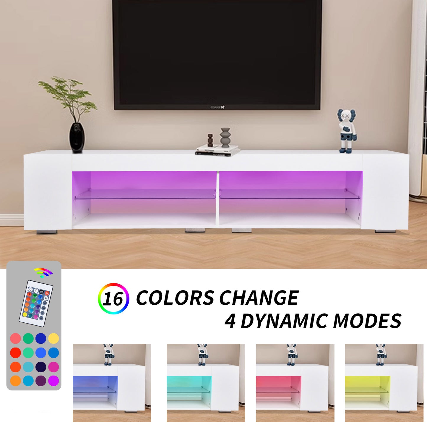 Sleek LED TV Stand with Stylish Storage