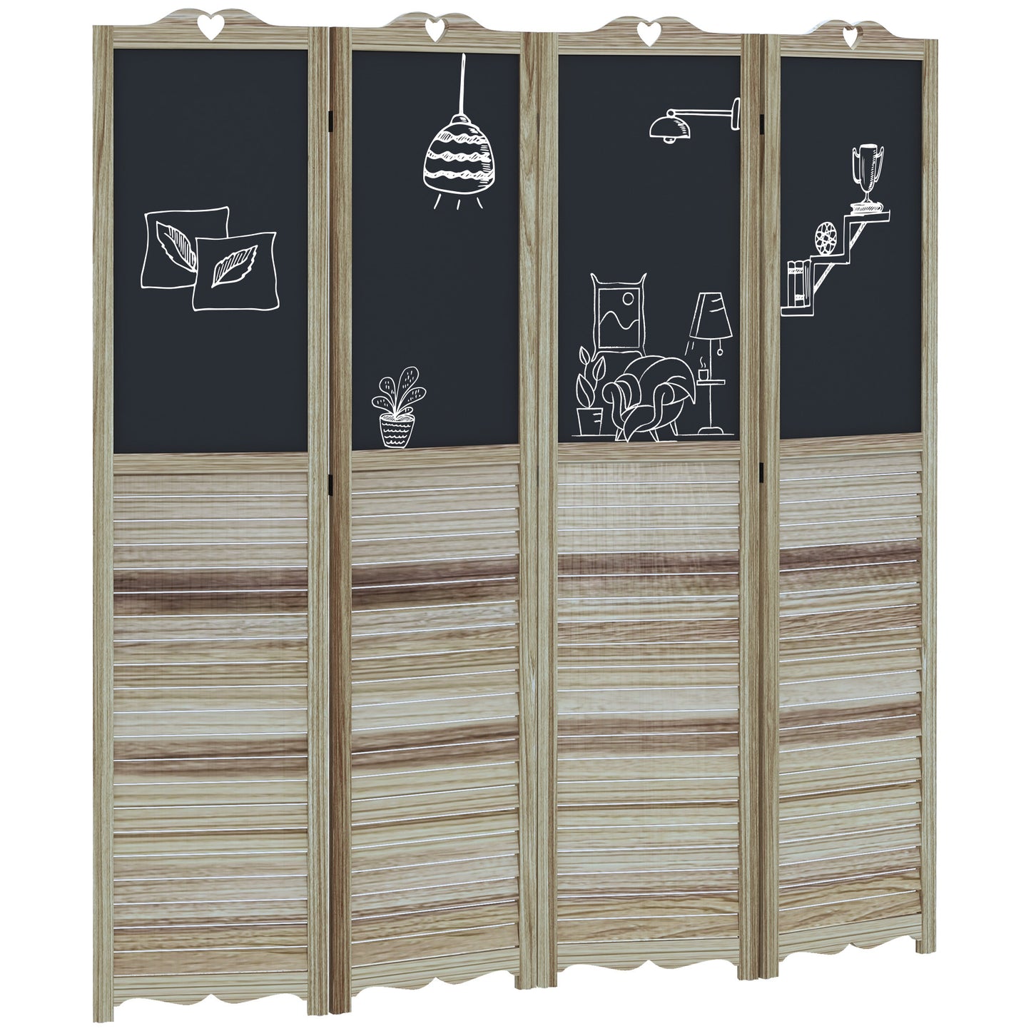 Charming Room Divider with Blackboard - Perfect Privacy Screen for Any Space