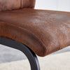 Chic Duo: Suede Cushioned Brown Chairs with Stylish Metal Legs