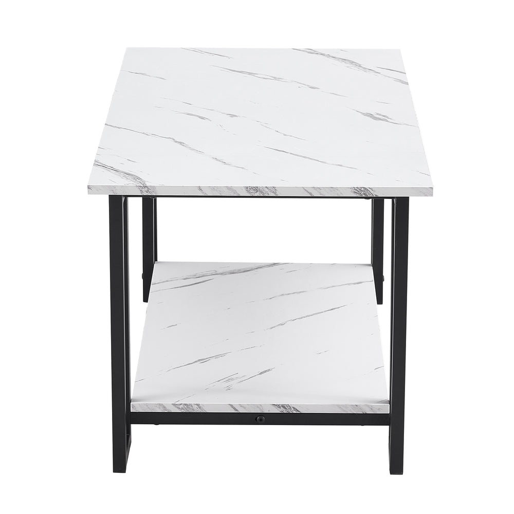 Sleek Marble & Iron Coffee Table