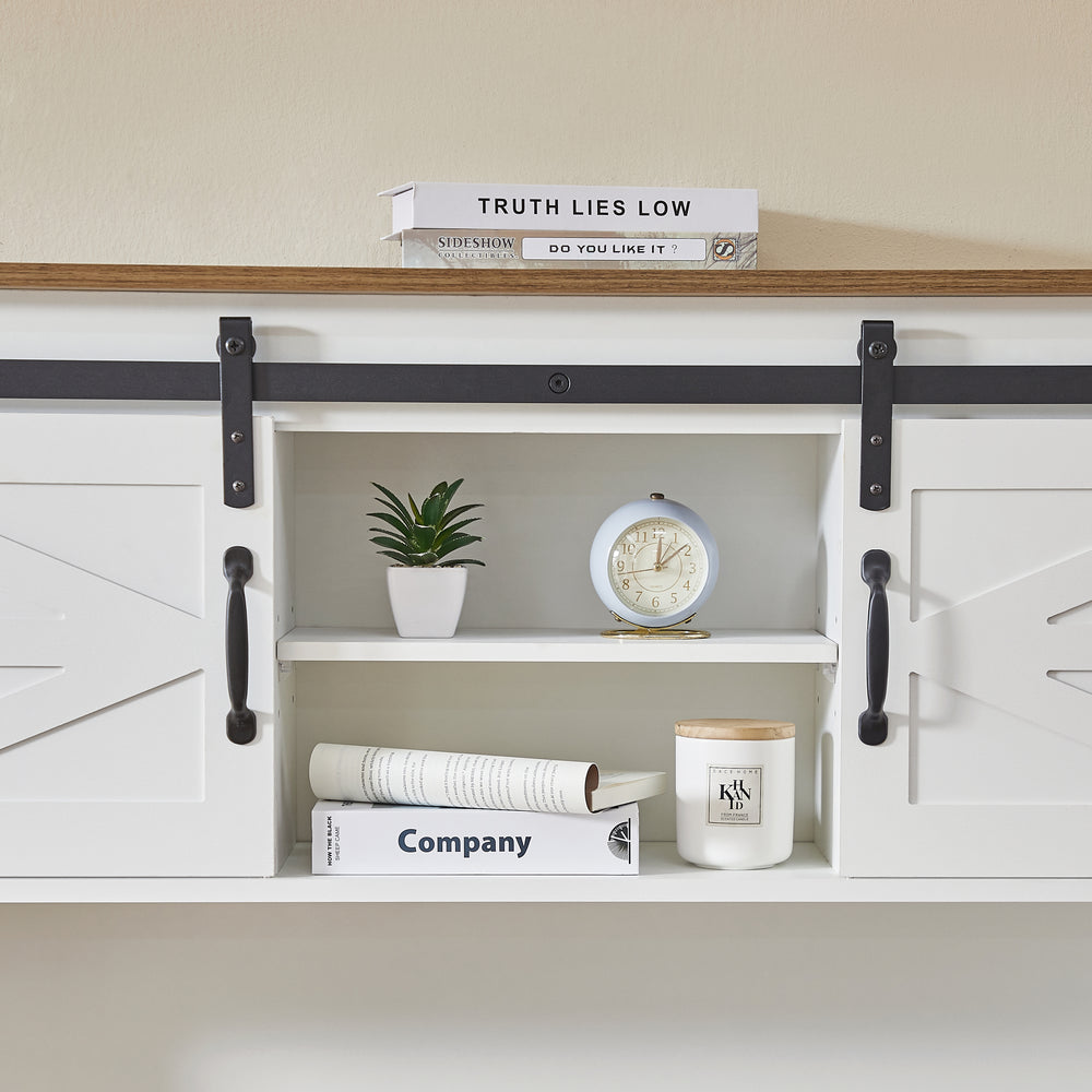 Rustic Farmhouse Executive Desk with Charging Station