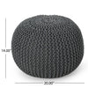 Chic Gray Knitted Pouf