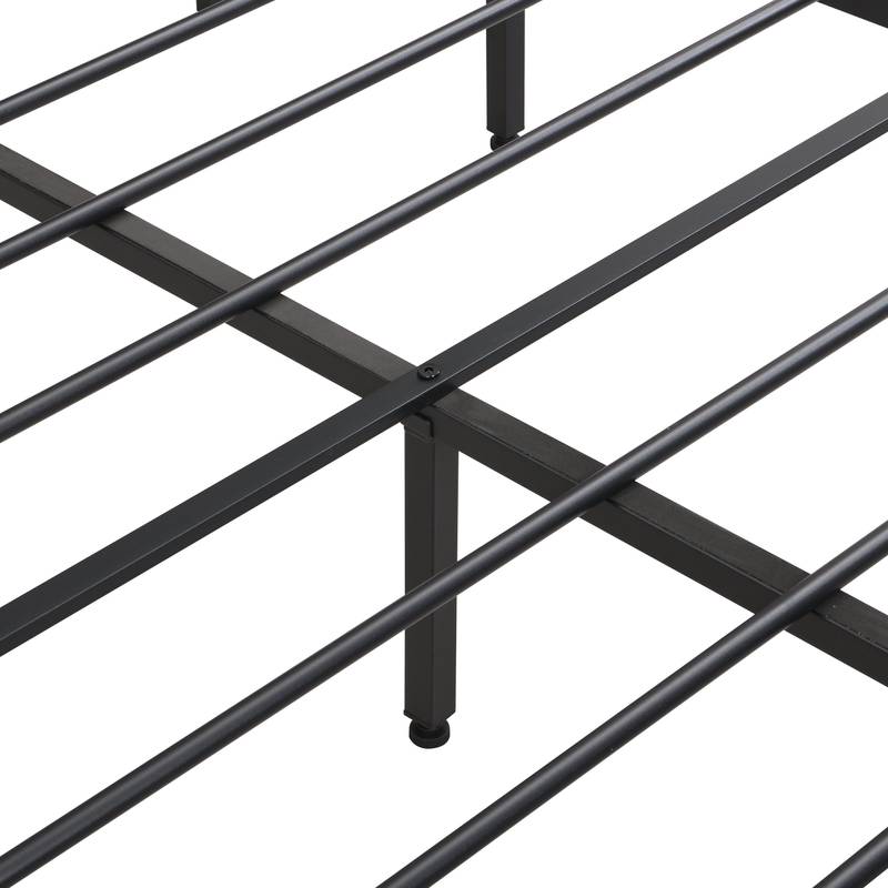 Rustic King Bed Frame with LED Lights and USB Ports