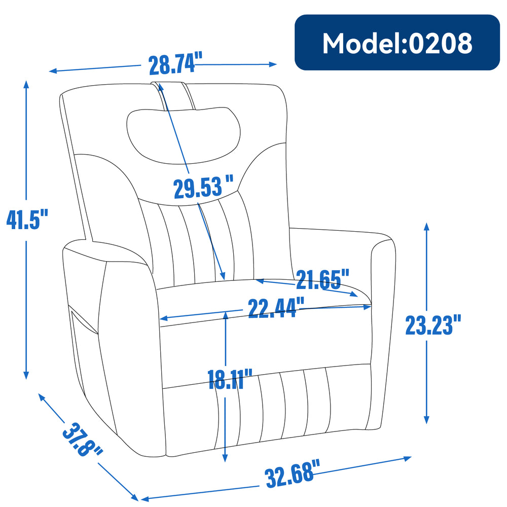 Cozy Comfort Power Recliner with Lumbar Support and USB Charging