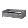 Cozy Grey Twin Daybed with Trundle and Tufted Charm