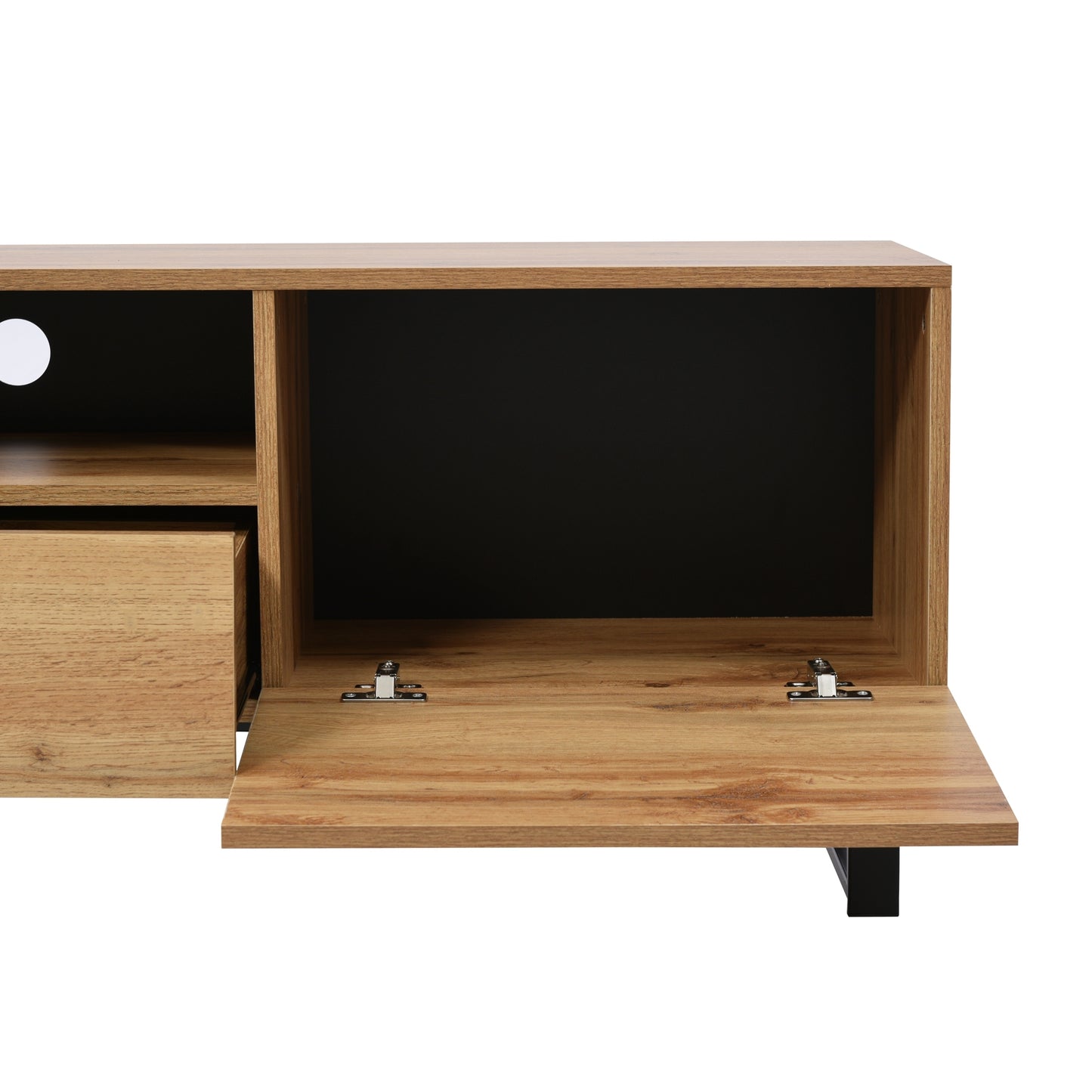 Sleek Media Console with Drop-Down Door and Ample Storage