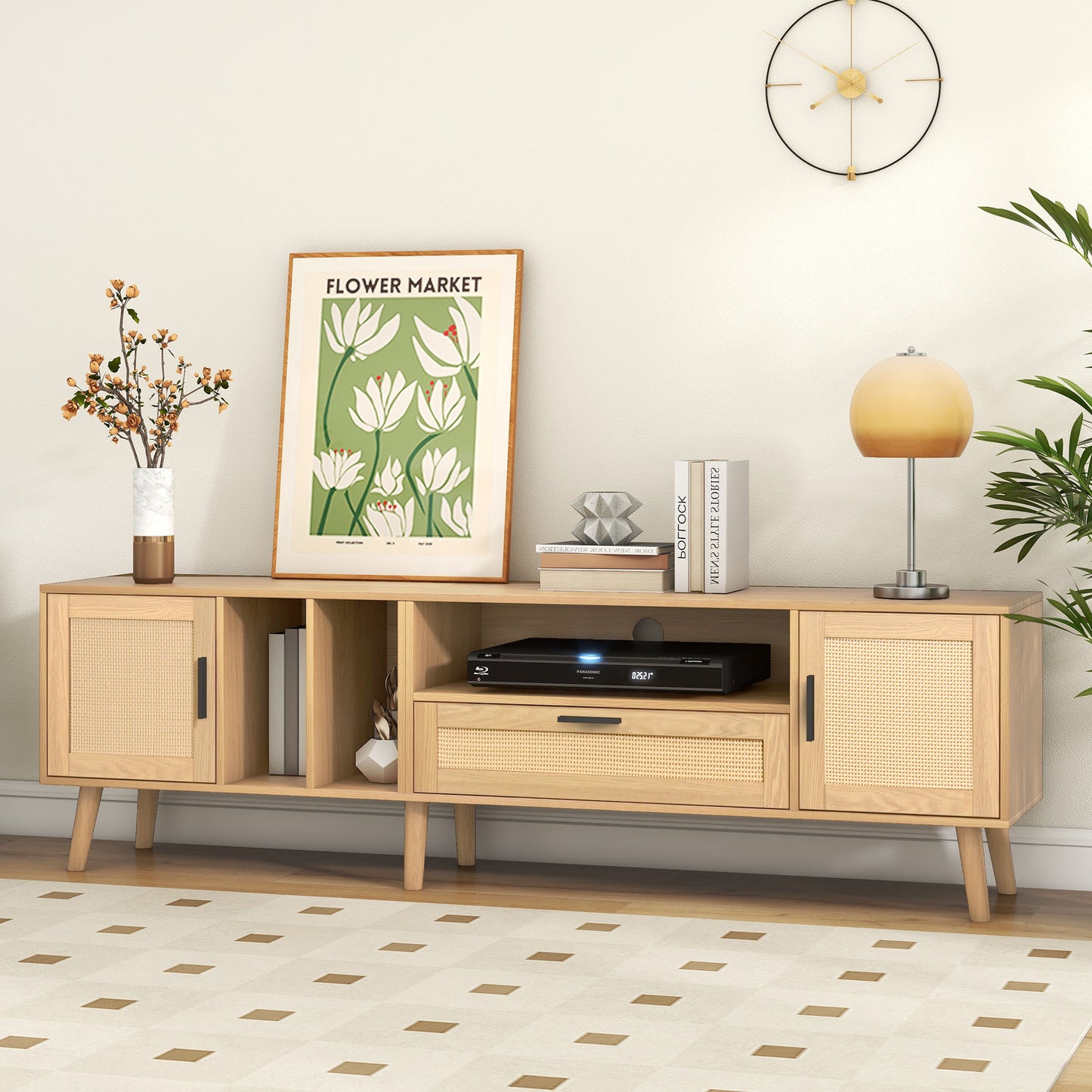 Rattan Chic TV Stand: Stylish Console for Any Room