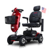 Red MAX PLUS Mobility Scooter - Compact Adventure with Cup Holders & USB Charger!