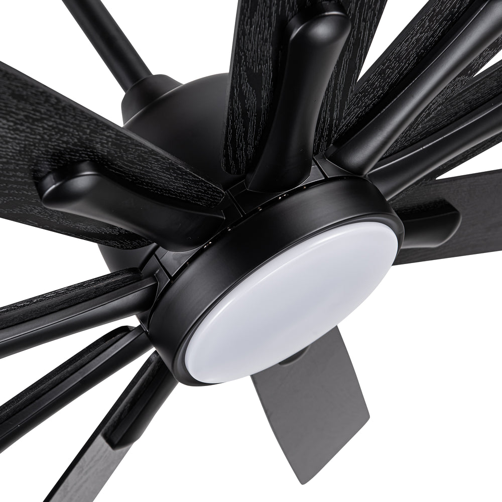 Smart Black Farmhouse Ceiling Fan with Remote