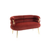 Chic Curved Loveseat in Wine Red