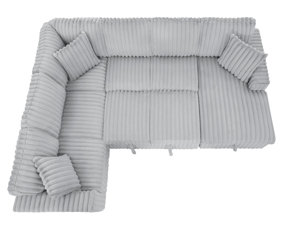 Cozy USB Sofa Bed: Plush U-Shaped Sectional with Storage and Comfort