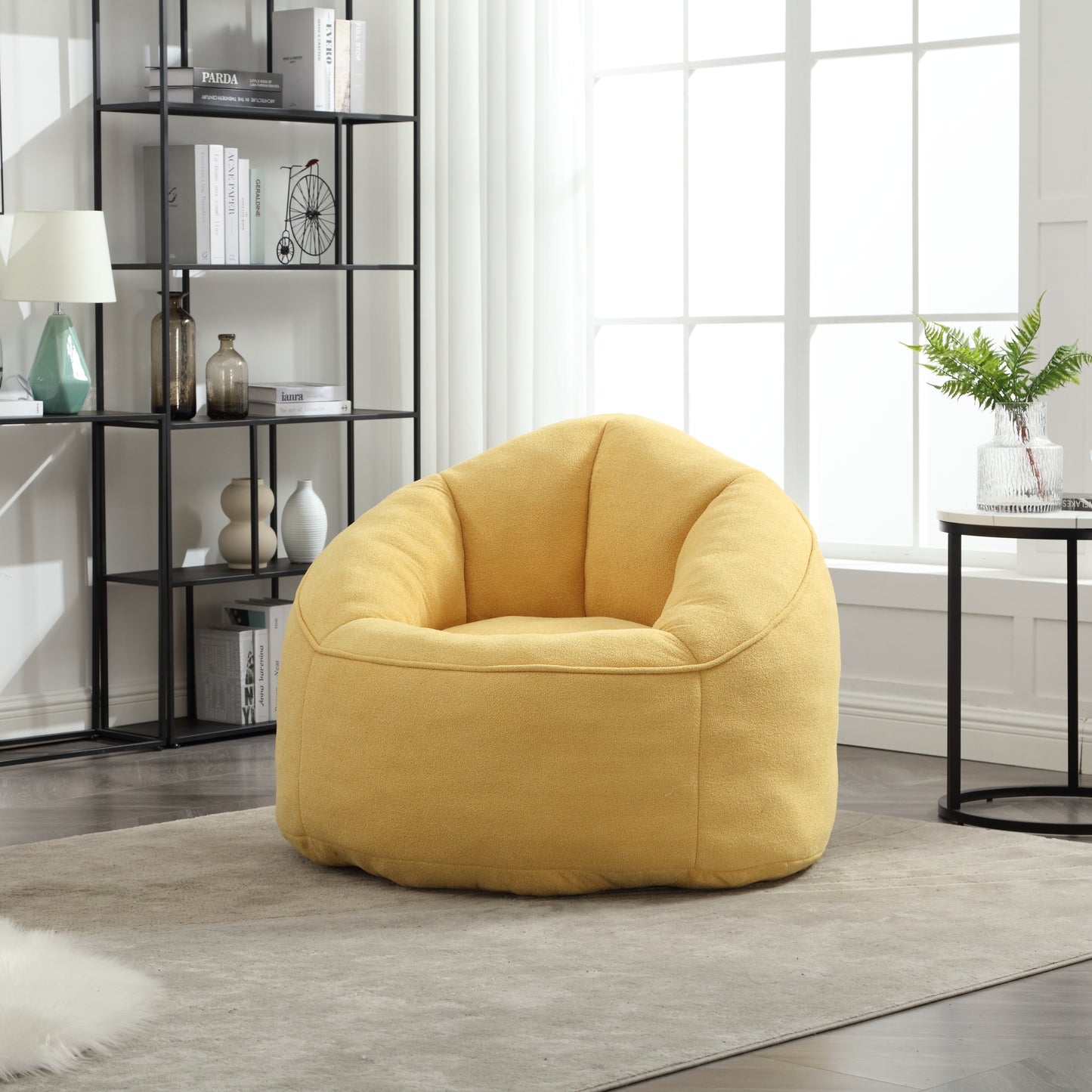 Cozy Foam Bean Bag Chair with Footrest