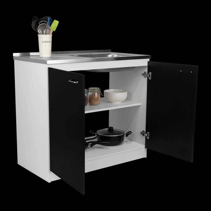 Sleek Utility Sink with Cabinet