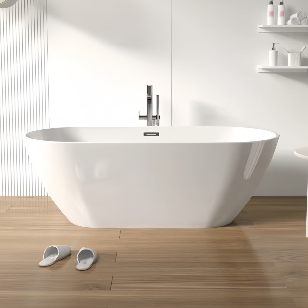 Relaxing Acrylic Soaking Tub with Easy Install Features