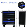 Rolling Tool Cart with 5 Drawers - Black & Blue