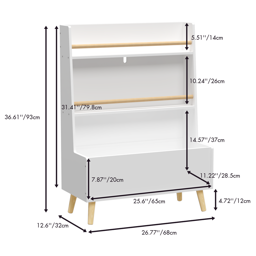 Brightly Kids Bookshelf & Toy Organizer