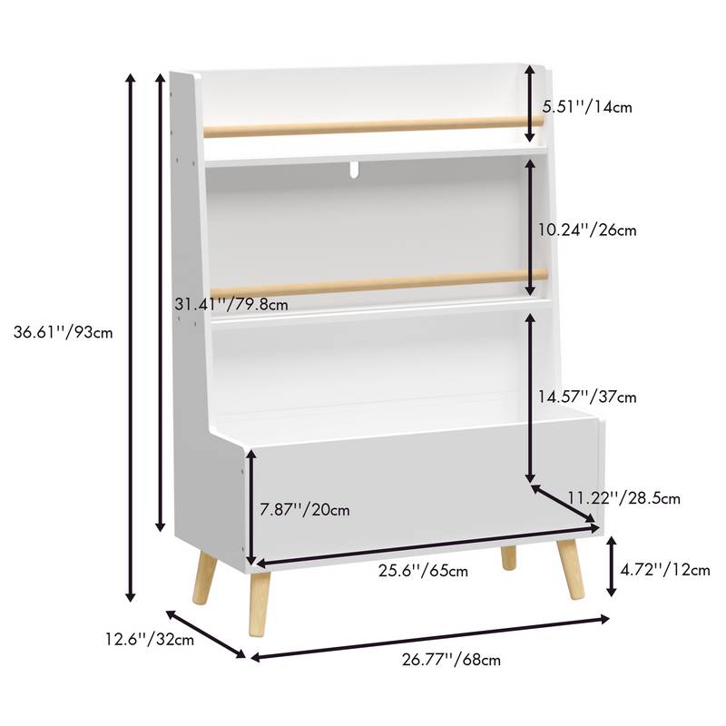 Brightly Kids Bookshelf & Toy Organizer